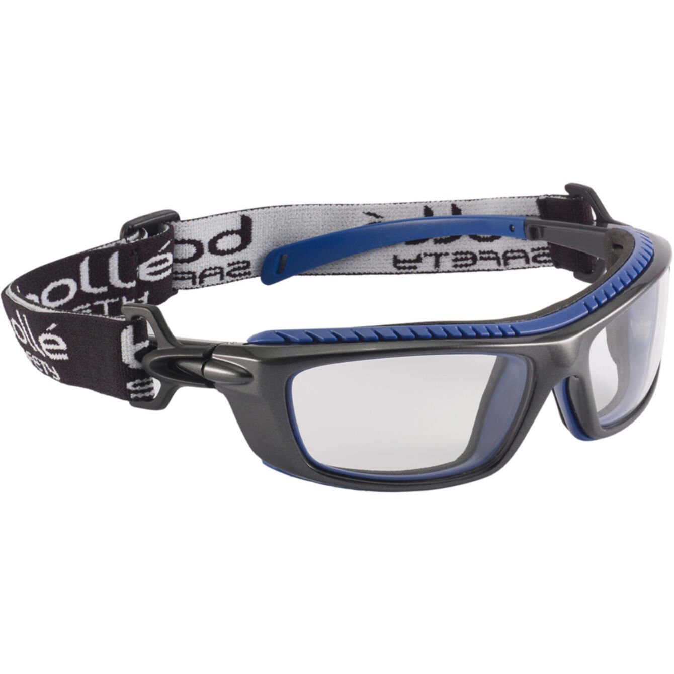 Bollé Safety Baxter Clear Safety Glasses - With Platinum Coating, Anti-Scratch & Anti-Fog, Hybrid with Removeable Nylon Strap, CSA Tested, 10 Pairs/ Box
