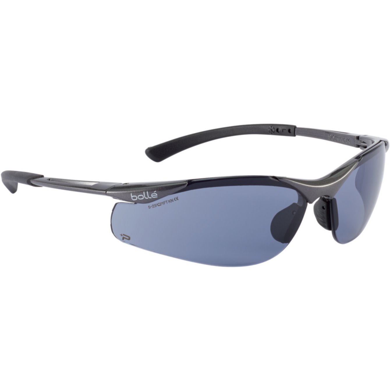 Bollé Safety Contour Smoke lens Safety Glasses - With Platinum Coating, Anti-Scratch & Anti-Fog, CSA Certified, 10 Pairs/Box