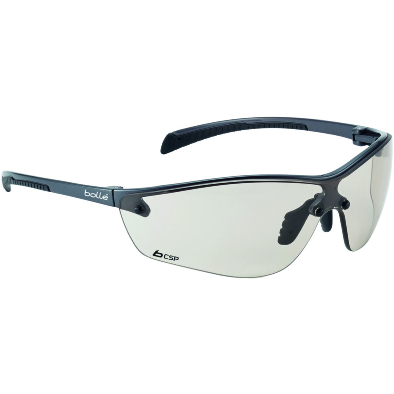 Bollé Safety Silium+ Clear Lens  Safety Glasses - With Platinum Coating, Anti-Scratch & Anti-Fog, CSA Certified, 10 Pairs/Box